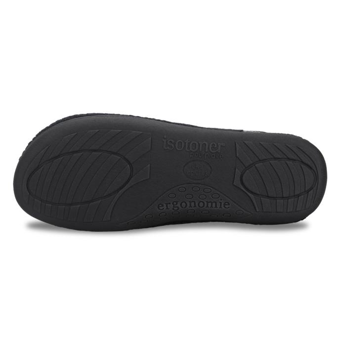 Isotoner® Mens Swept Back Popcorn Mule Slipper Black Extra Image 5